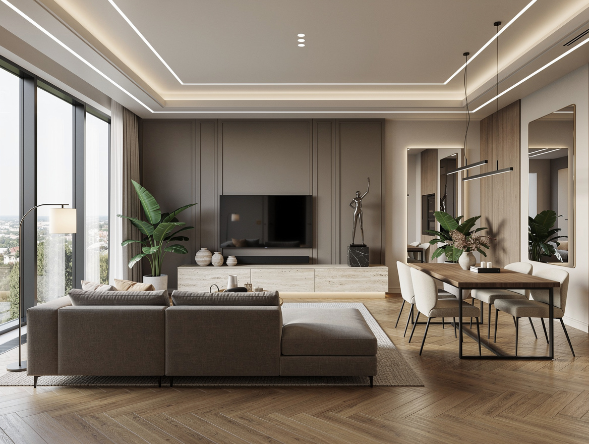 DAG Yapı Tasarım - Geniş Villa Salonu ve Oturma Odası İç Mimari Projelendirme